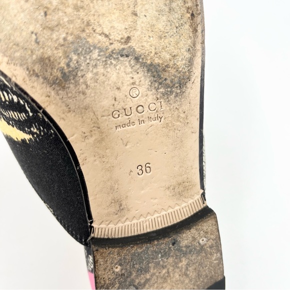 RARE Gucci Princetown Horsebit Angry Cat Tiger Mules Loafers Slides Black 36 6 - Picture 12 of 13